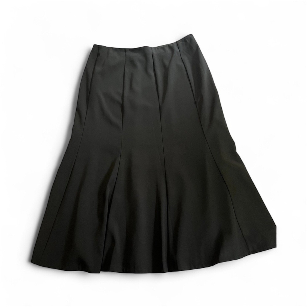 Dressbarn A-line Black Skirt Womens 12 Lined Midi Career Capsule Goth Witchy